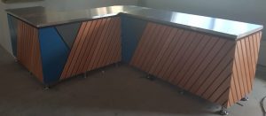 Ambassadors White River, Stainless Tops and cladded counter fronts